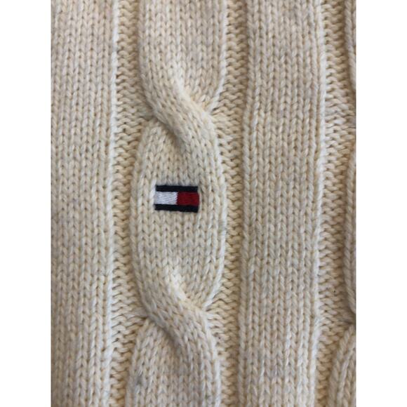 Tommy Hilfiger Men's Shawl Collar Cream Pullover Sweater Luxury Knit size XL - Picture 3 of 11